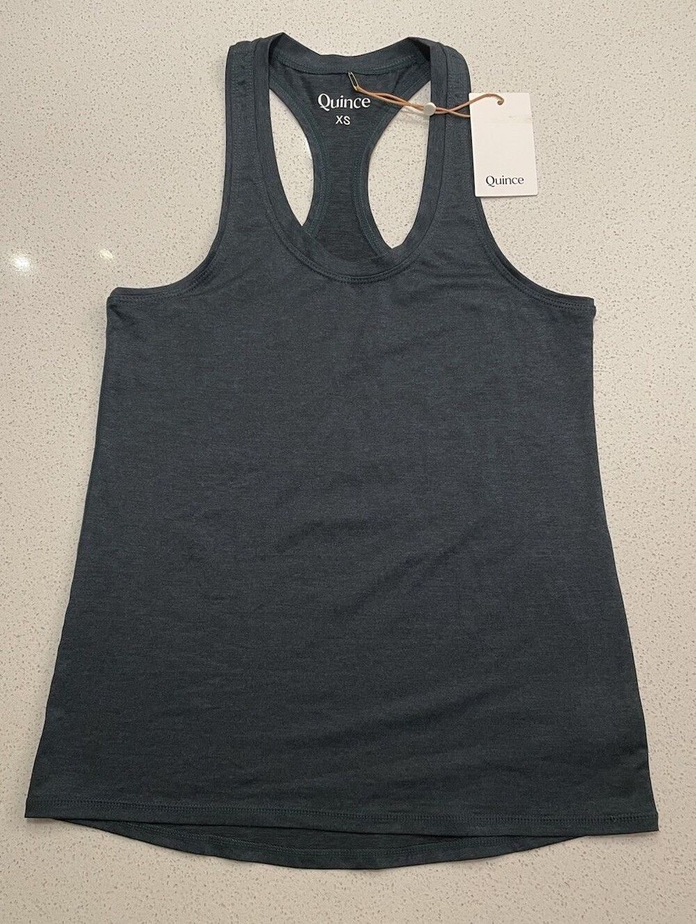 Quince Flowknit Breeze Racerback Tank Top Heather Green Women’s XS NWT